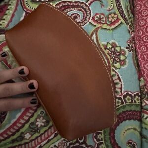 Portland leather Elegant Brown Leather Clutch